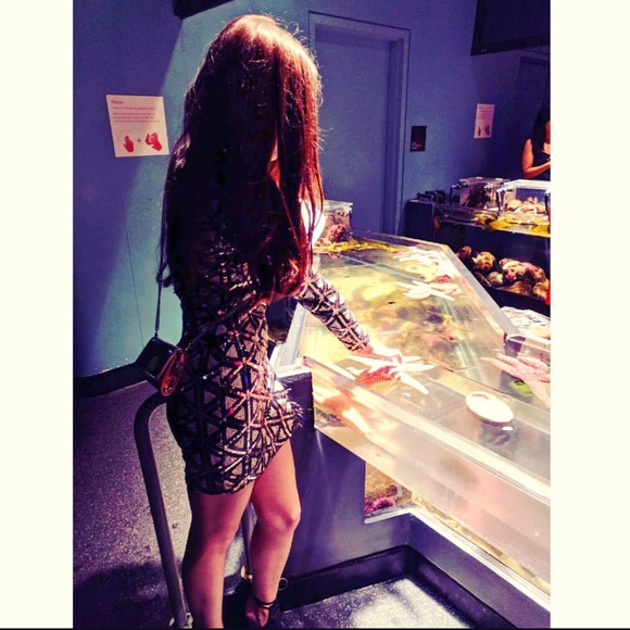 Lulus Waking Up in Vegas Black/White/Rose Gold Sequin Dress - Picture 5 of 5